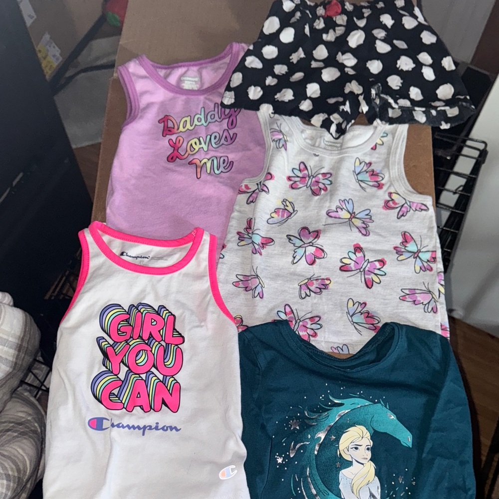 Random 2T Bundle (3 tank tops - 1 long sleeve and pair of shorts)